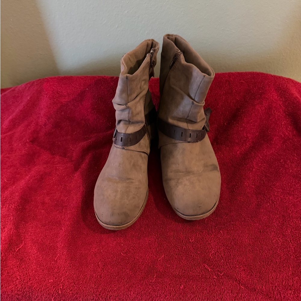 Pop Taupe Ankle Boots with Strap Detail